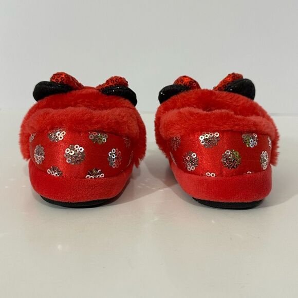 Disney Junior Minnie Mouse Slippers Red with Bows | Toddler Size 5/6 - Picture 4 of 9